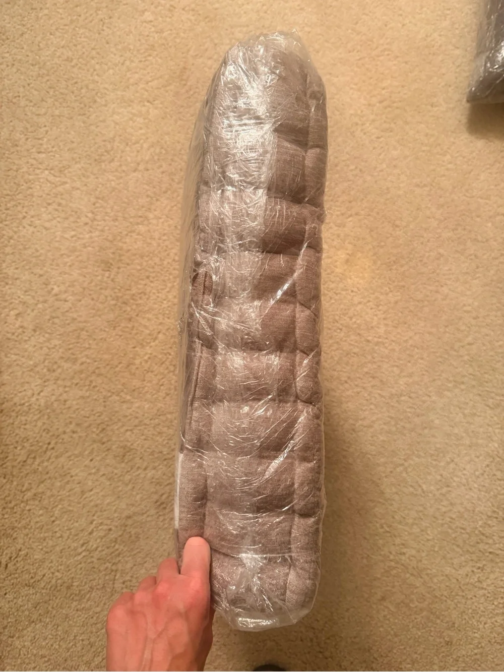 Plush Tufted Square Floor Cushion - Taupe